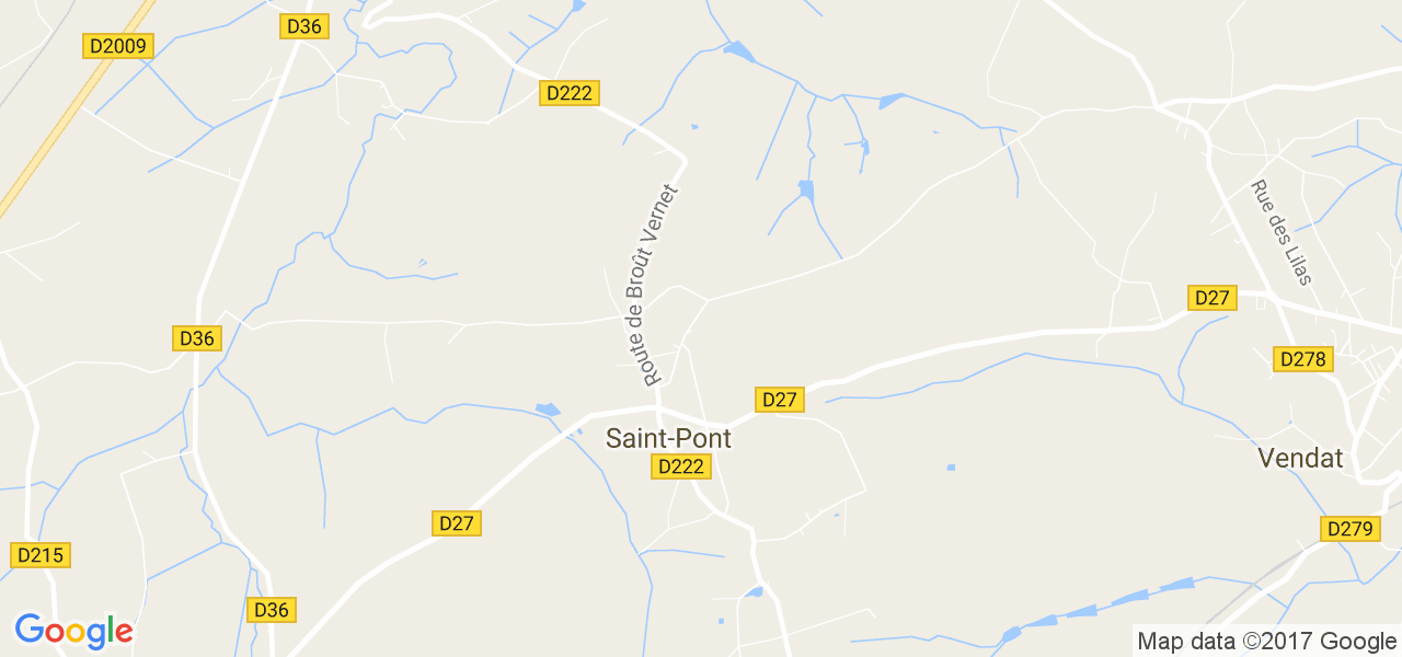 map de la ville de Saint-Pont