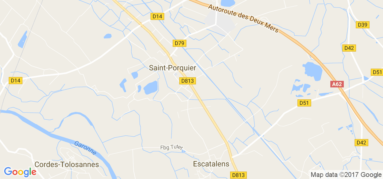 map de la ville de Saint-Porquier