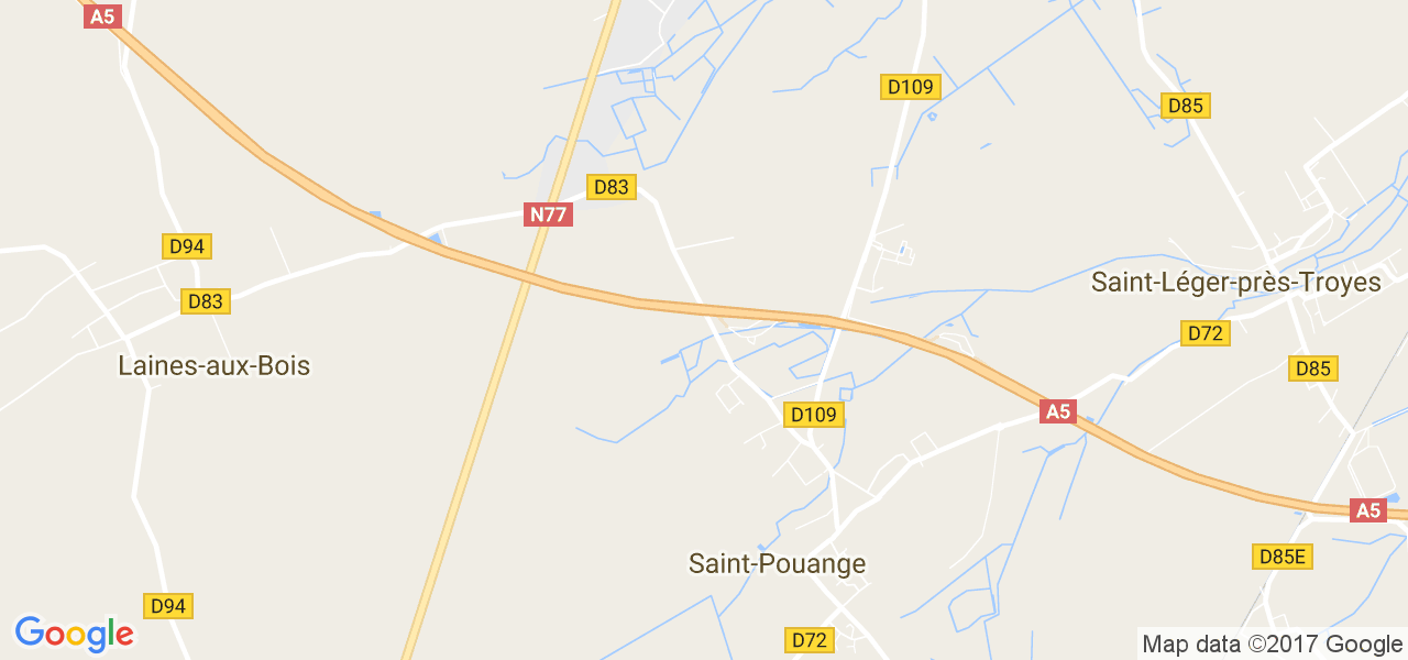 map de la ville de Saint-Pouange