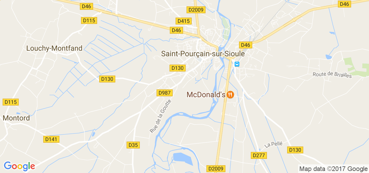 map de la ville de Saint-Pourçain-sur-Sioule