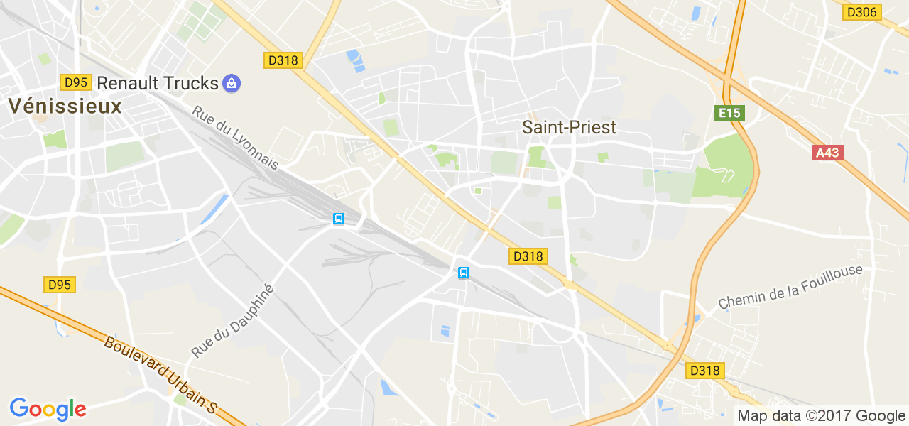 map de la ville de Saint-Priest