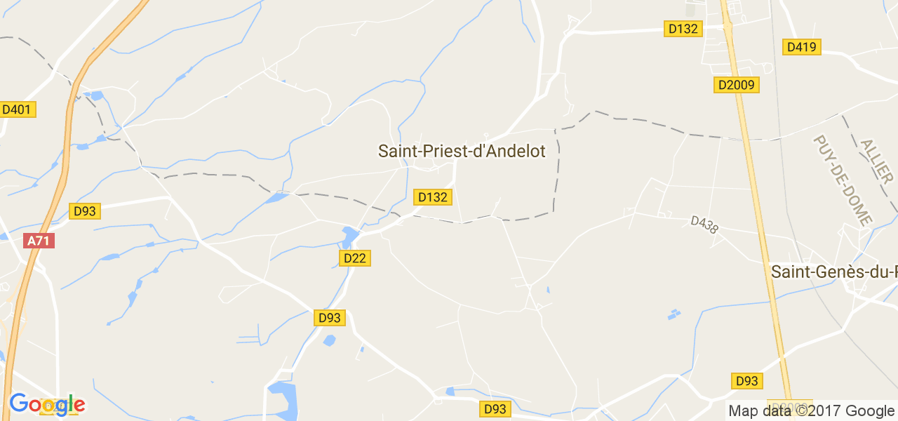 map de la ville de Saint-Priest-d'Andelot