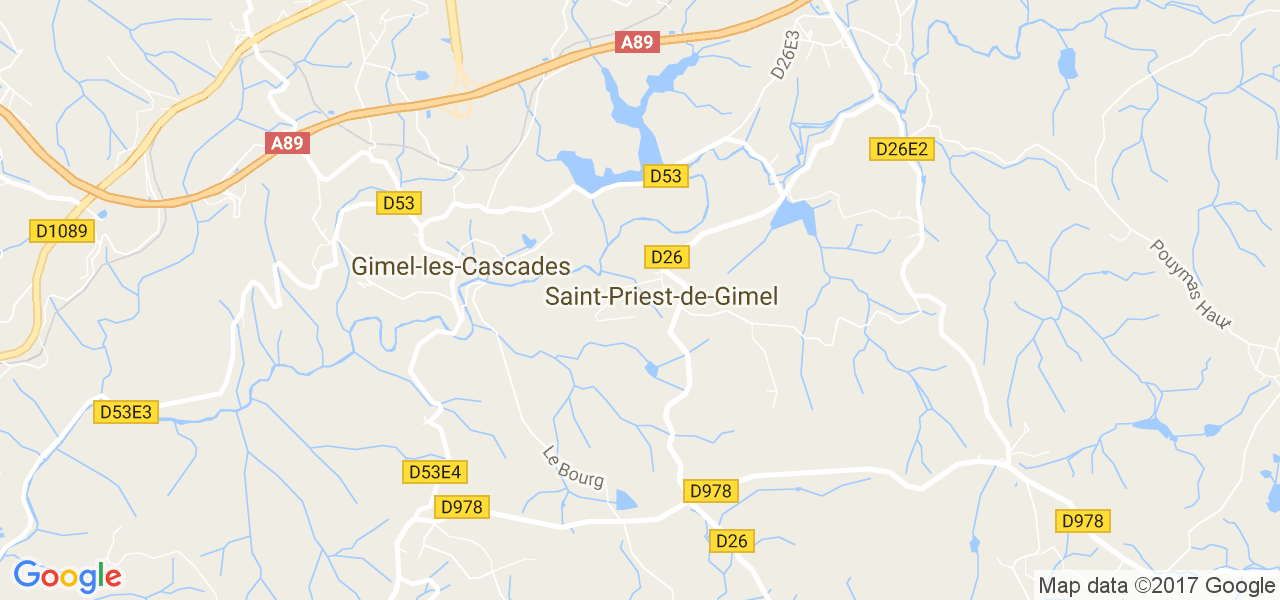 map de la ville de Saint-Priest-de-Gimel