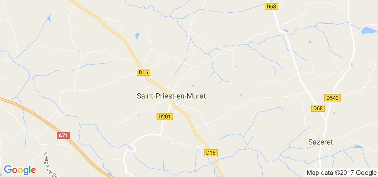 map de la ville de Saint-Priest-en-Murat