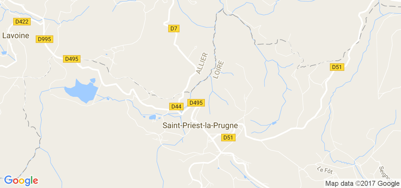 map de la ville de Saint-Priest-la-Prugne