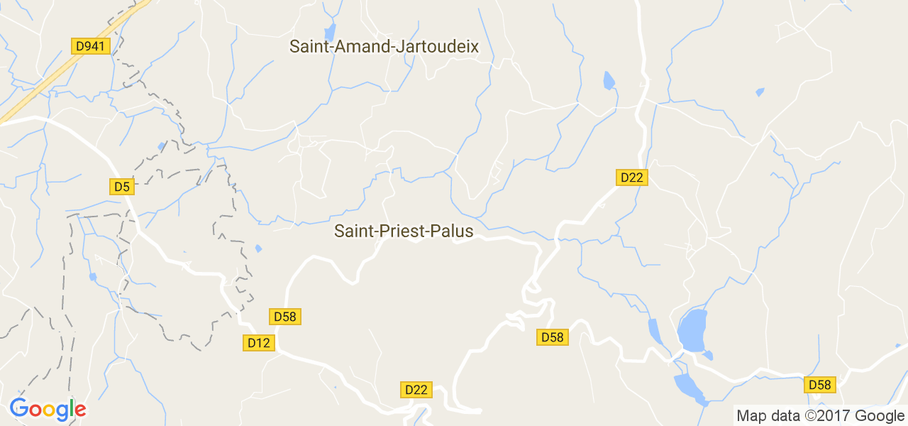 map de la ville de Saint-Priest-Palus