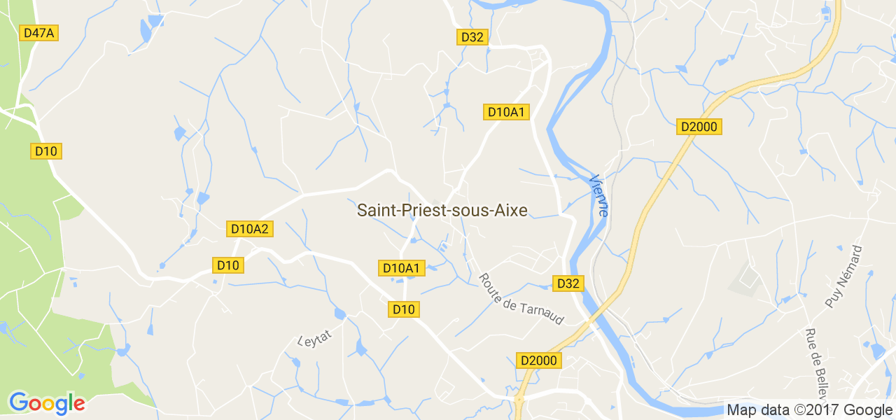 map de la ville de Saint-Priest-sous-Aixe