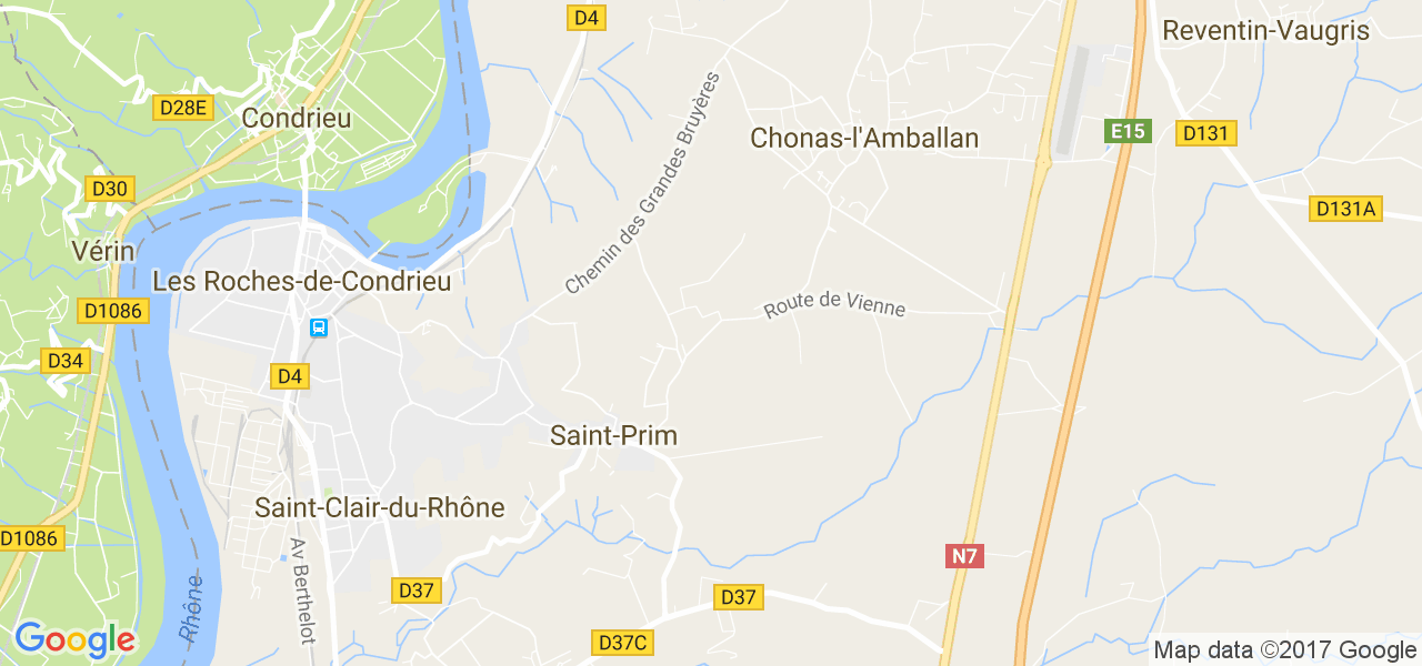 map de la ville de Saint-Prim