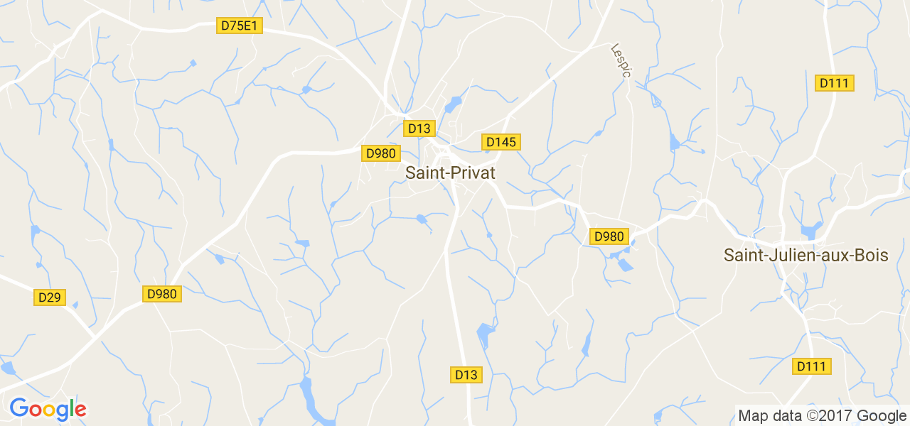 map de la ville de Saint-Privat