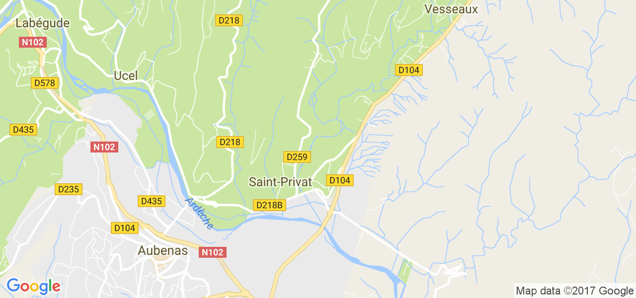 map de la ville de Saint-Privat