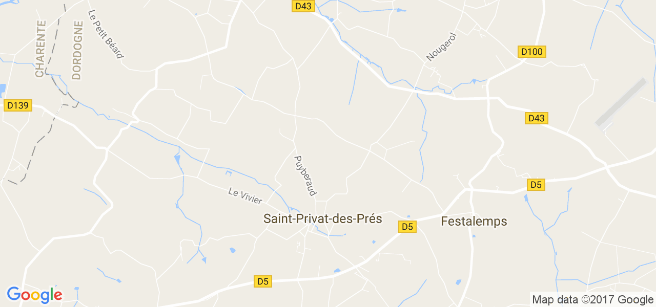 map de la ville de Saint-Privat-des-Prés