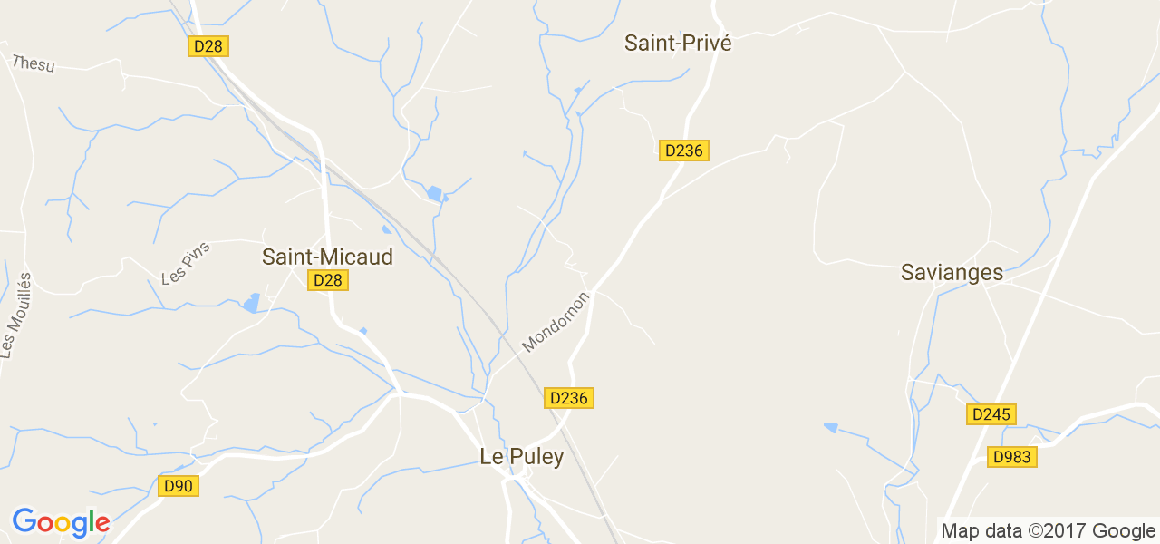 map de la ville de Saint-Privé