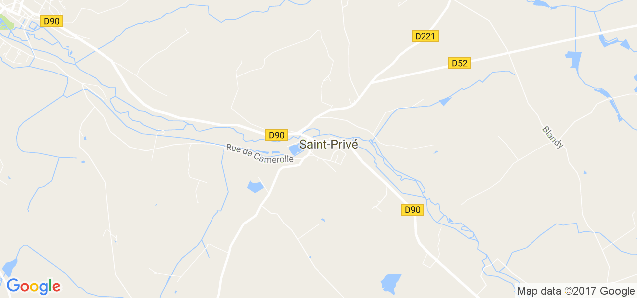 map de la ville de Saint-Privé