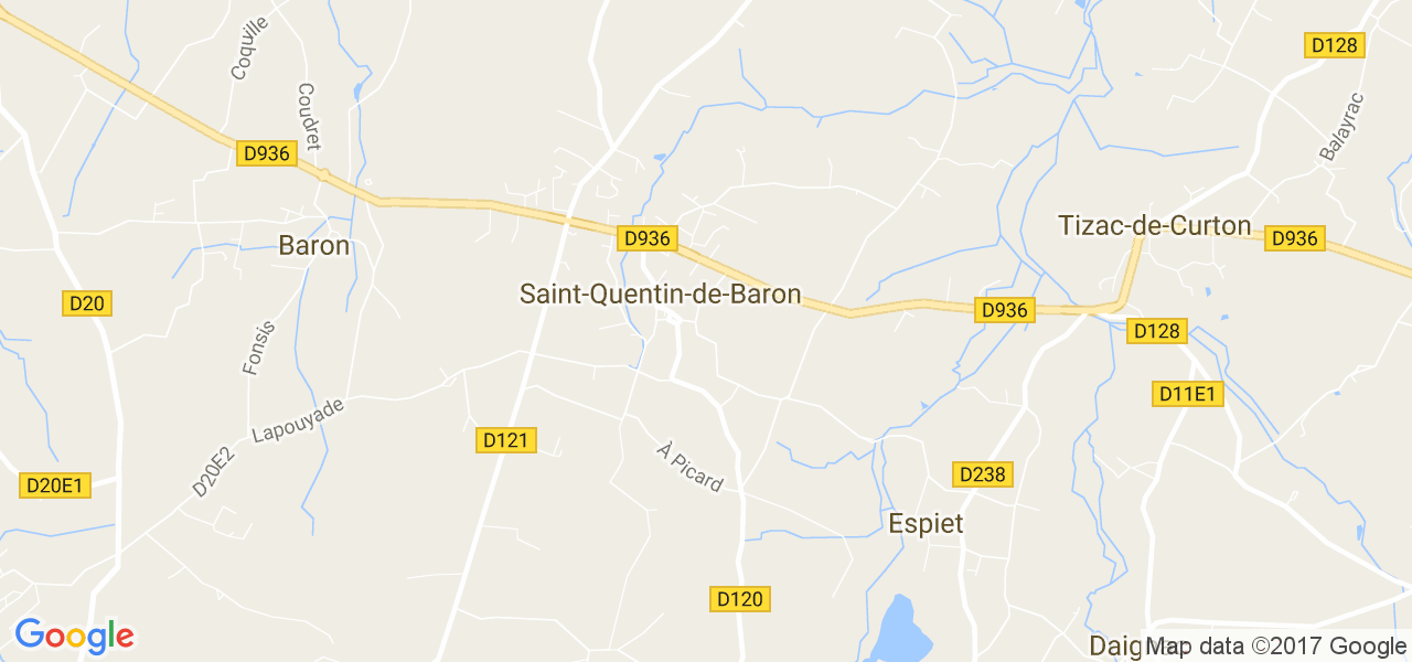 map de la ville de Saint-Quentin-de-Baron