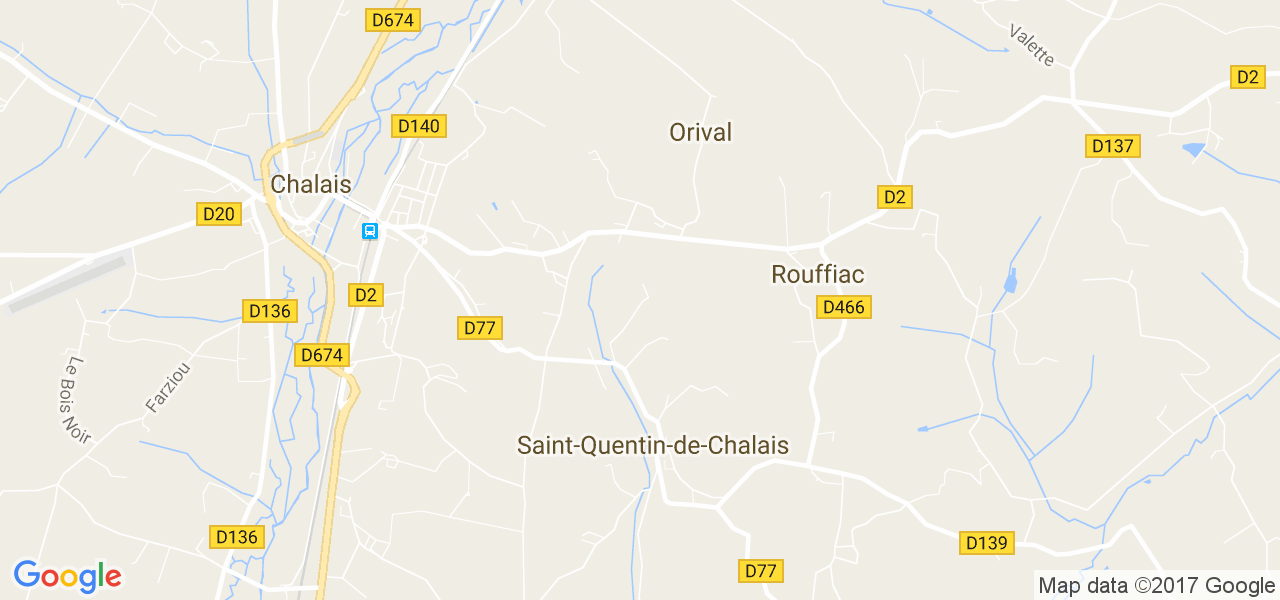 map de la ville de Saint-Quentin-de-Chalais