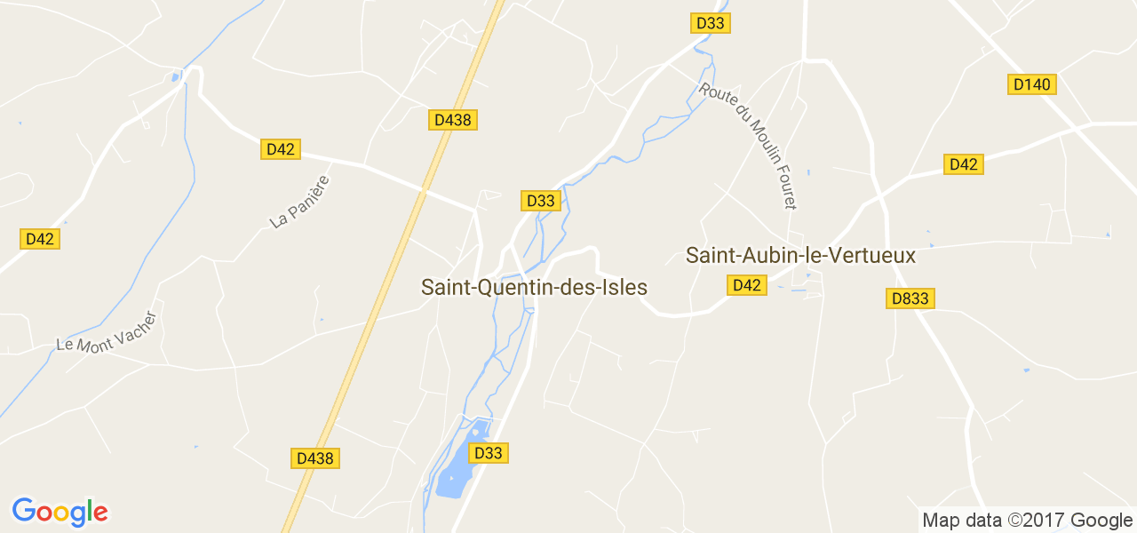 map de la ville de Saint-Quentin-des-Isles