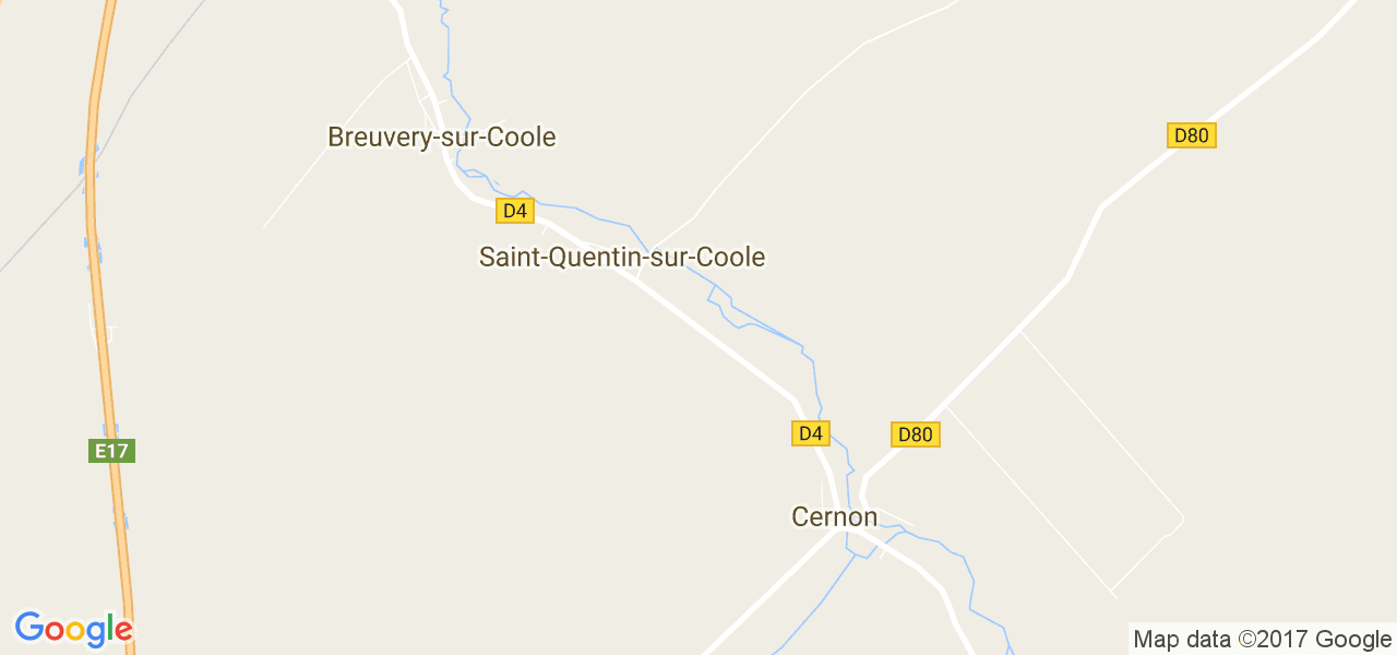 map de la ville de Saint-Quentin-sur-Coole