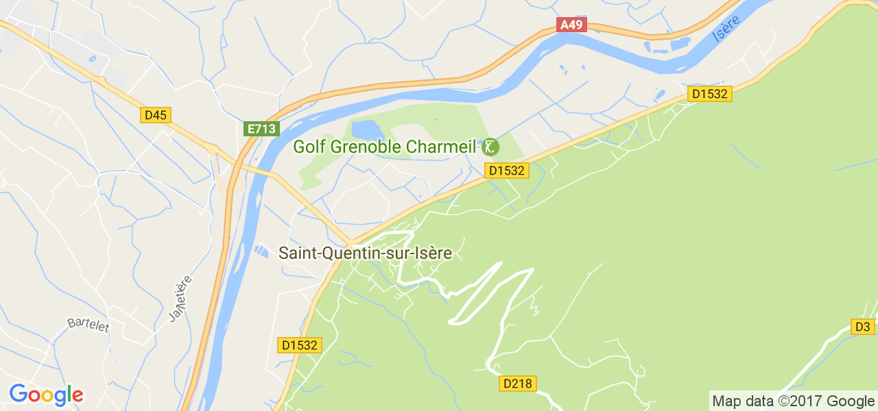 map de la ville de Saint-Quentin-sur-Isère