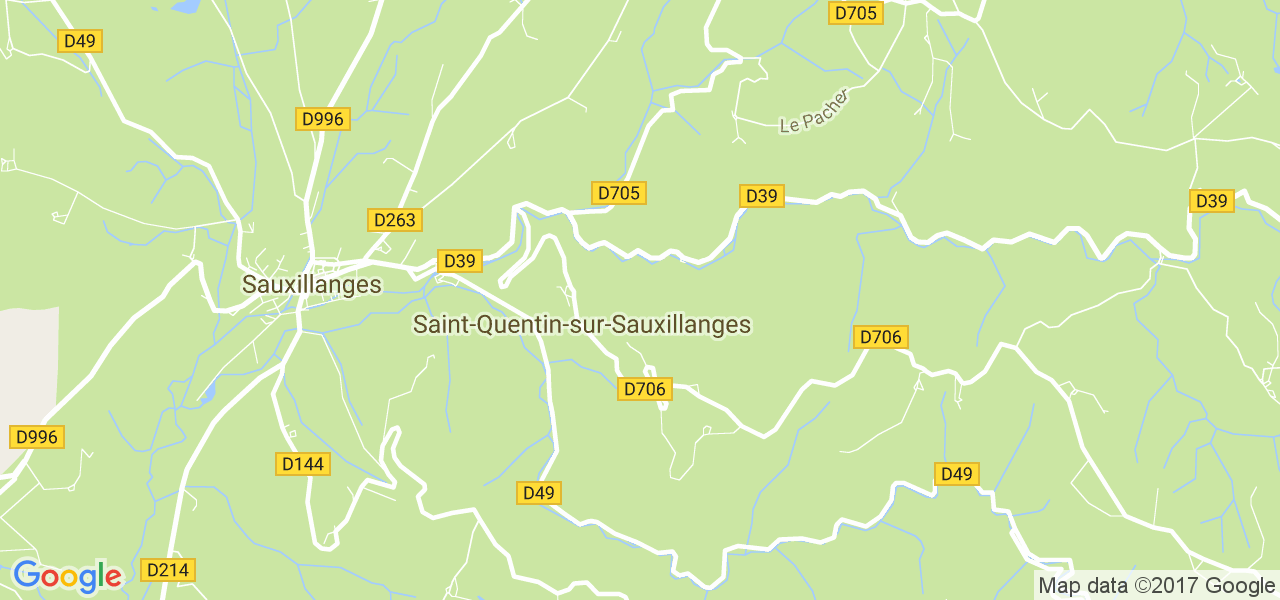 map de la ville de Saint-Quentin-sur-Sauxillanges