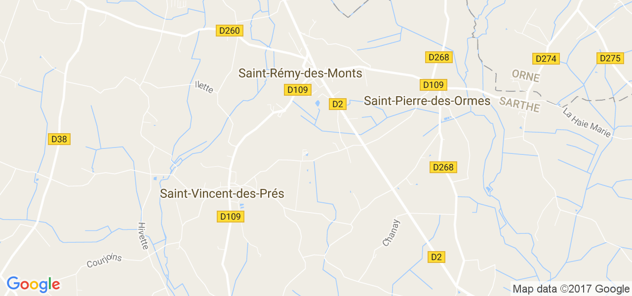 map de la ville de Saint-Rémy-des-Monts