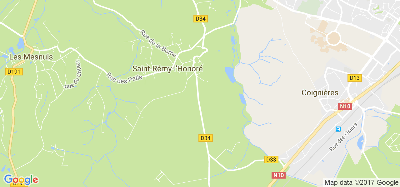 map de la ville de Saint-Rémy-l'Honoré