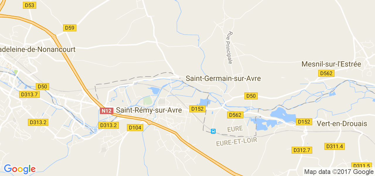 map de la ville de Saint-Rémy-sur-Avre