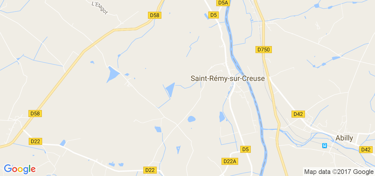 map de la ville de Saint-Rémy-sur-Creuse