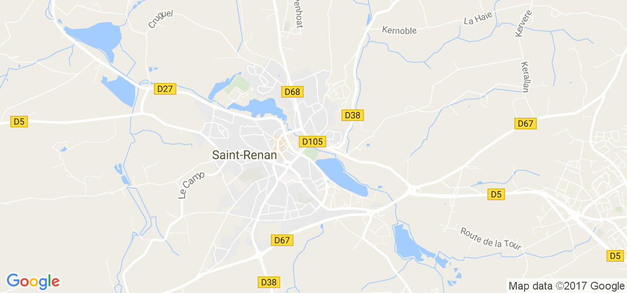 map de la ville de Saint-Renan