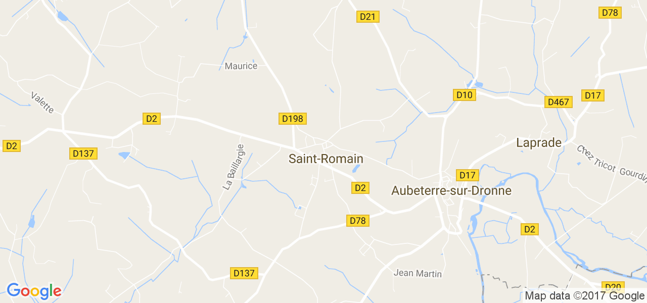 map de la ville de Saint-Romain