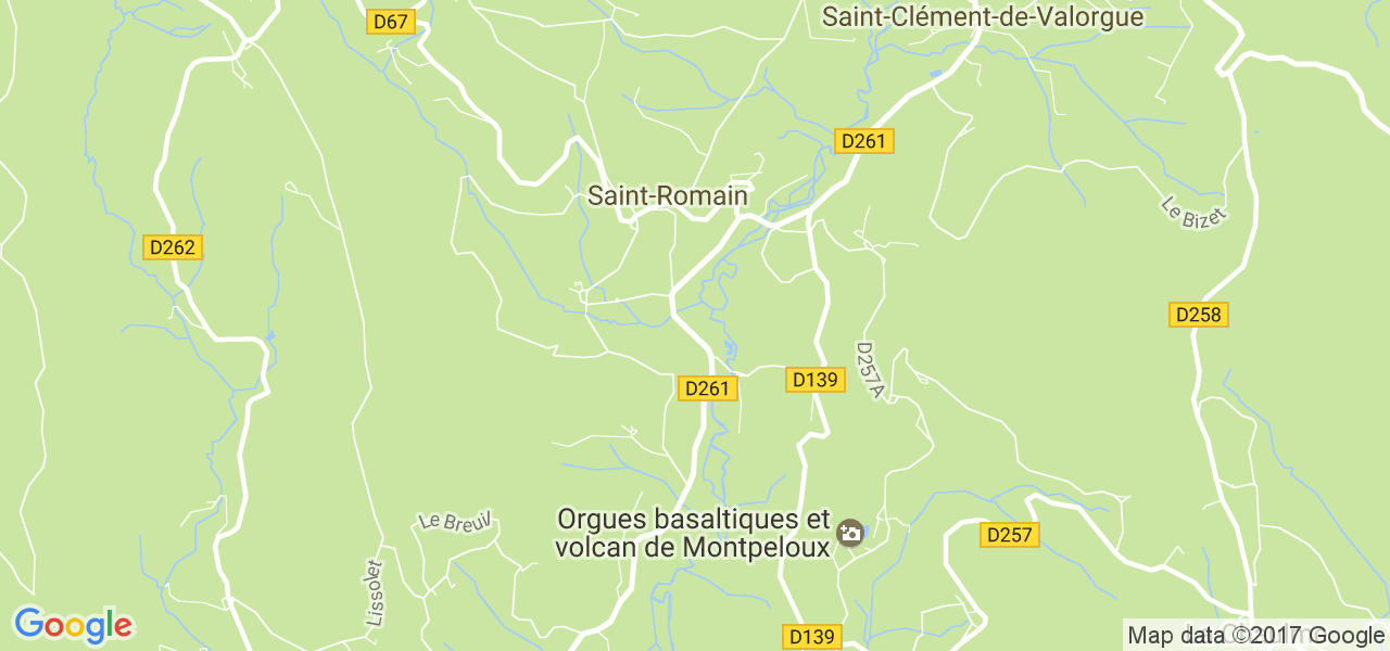 map de la ville de Saint-Romain