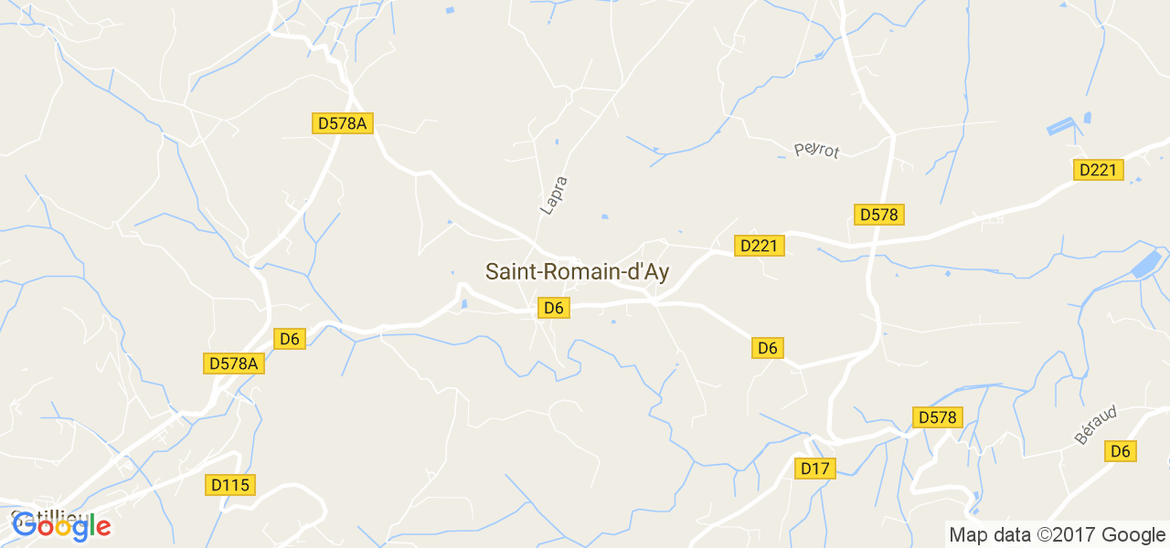 map de la ville de Saint-Romain-d'Ay