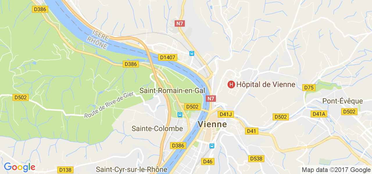 map de la ville de Saint-Romain-en-Gal