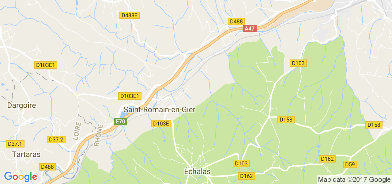 map de la ville de Saint-Romain-en-Gier