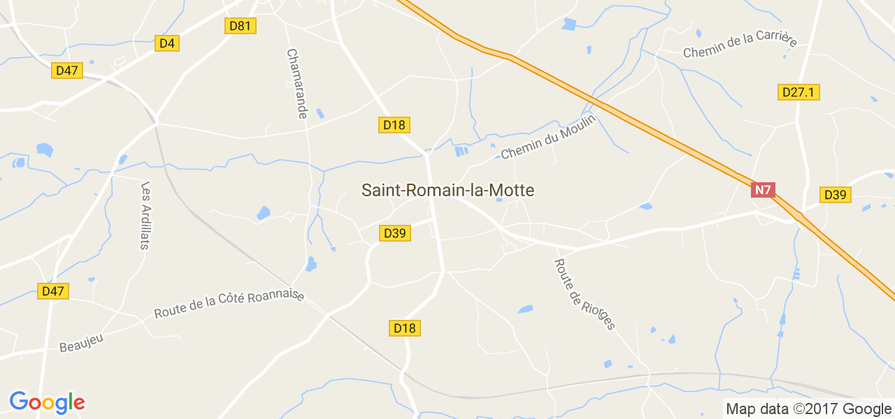 map de la ville de Saint-Romain-la-Motte