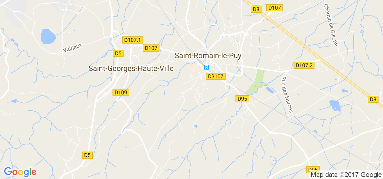 map de la ville de Saint-Romain-le-Puy