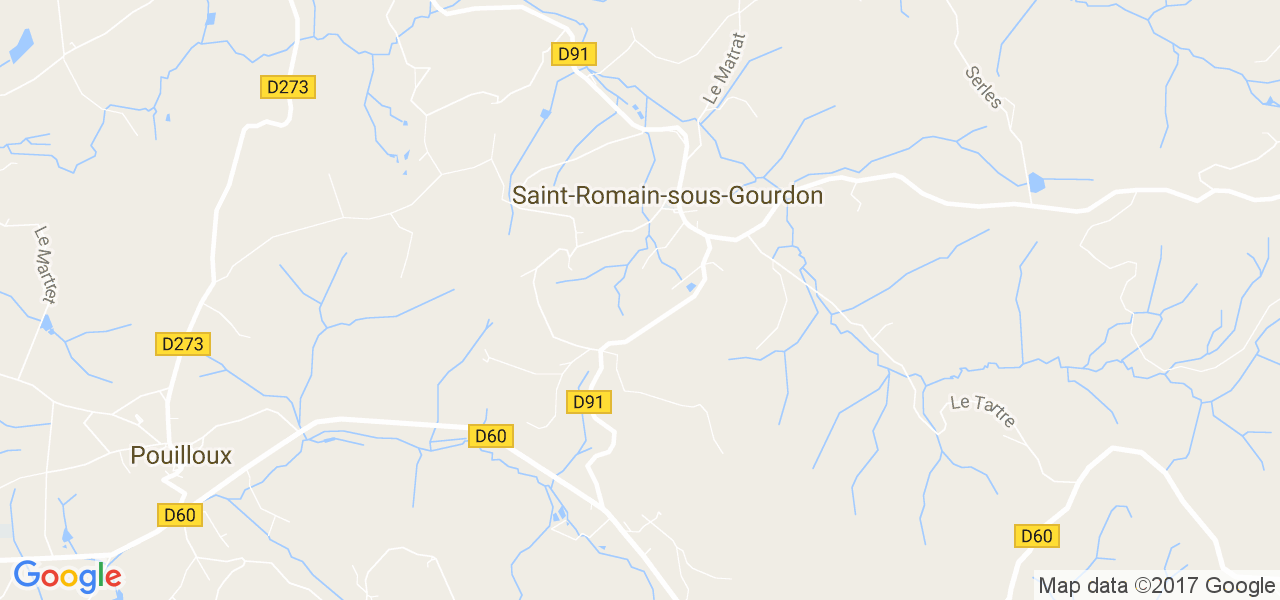 map de la ville de Saint-Romain-sous-Gourdon