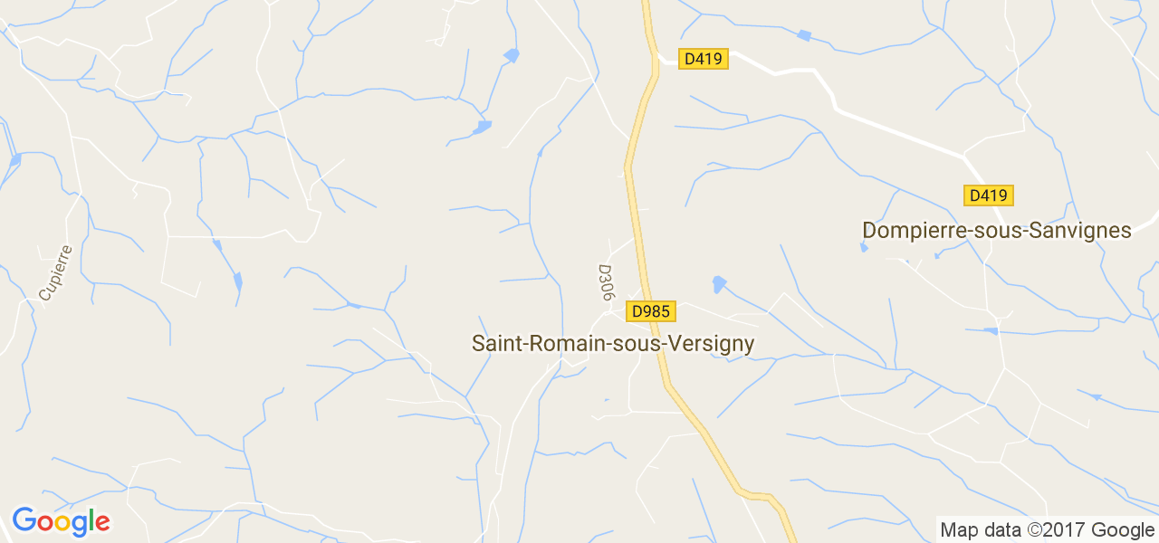 map de la ville de Saint-Romain-sous-Versigny