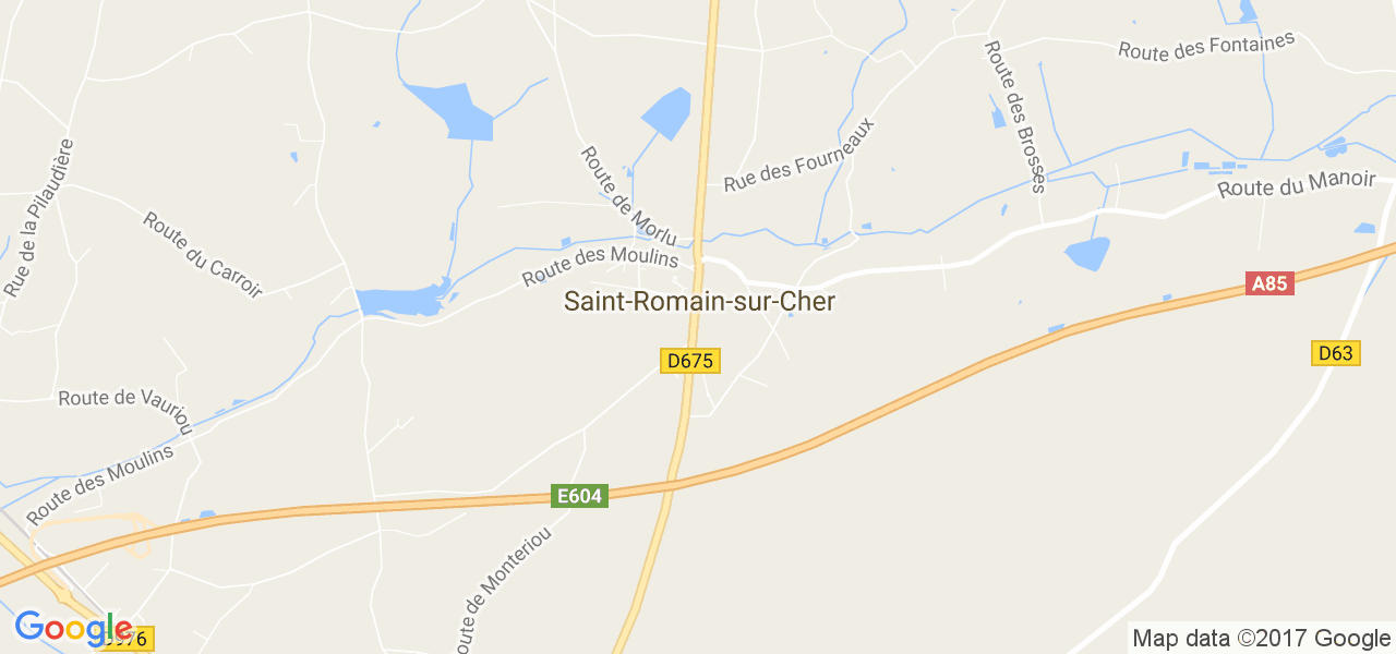 map de la ville de Saint-Romain-sur-Cher