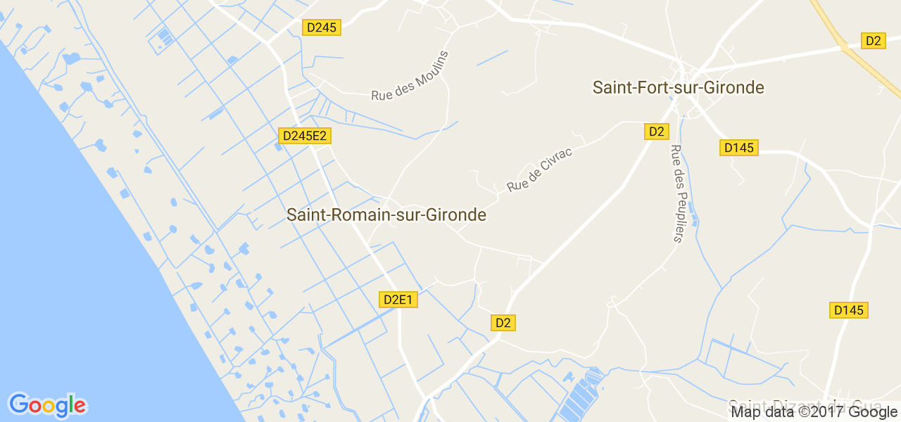 map de la ville de Saint-Romain-sur-Gironde