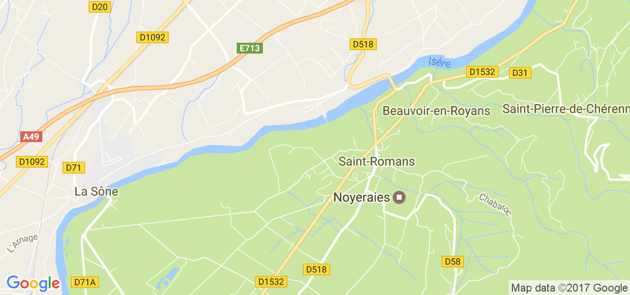 map de la ville de Saint-Romans