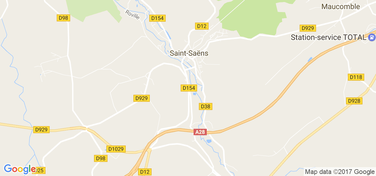 map de la ville de Saint-Saëns