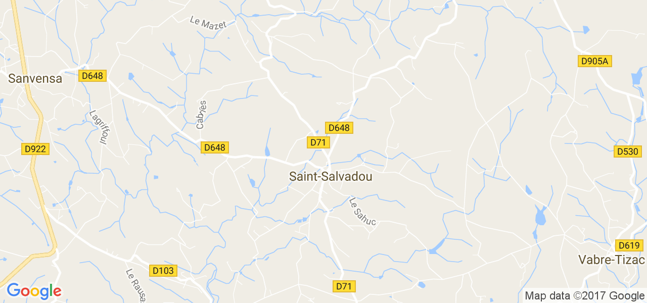 map de la ville de Saint-Salvadou