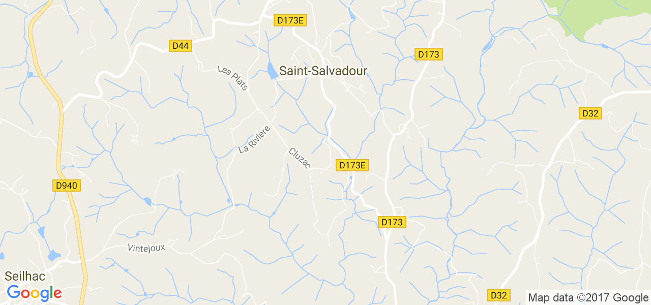 map de la ville de Saint-Salvadour