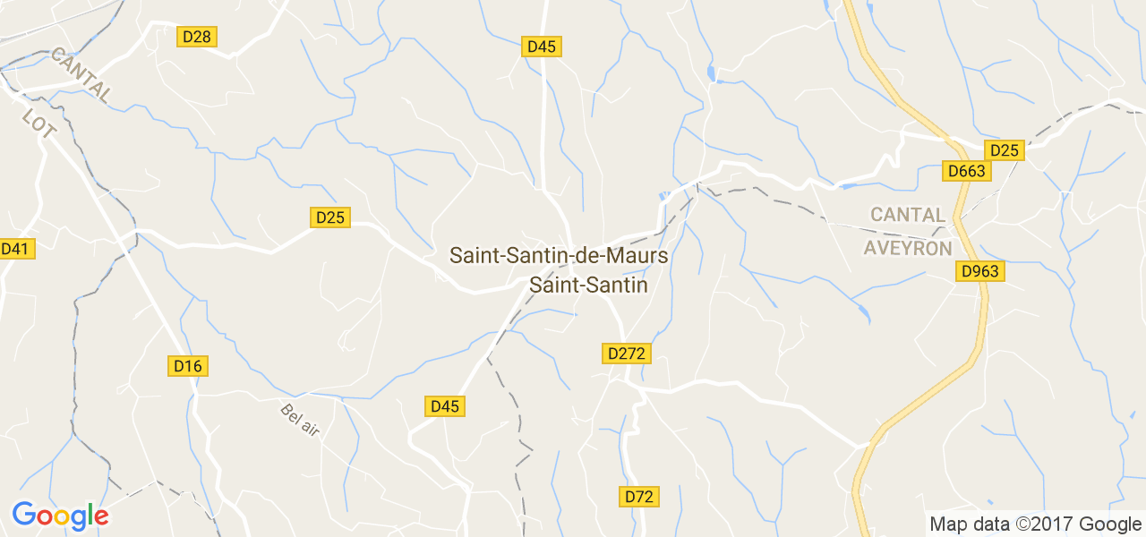 map de la ville de Saint-Santin-de-Maurs