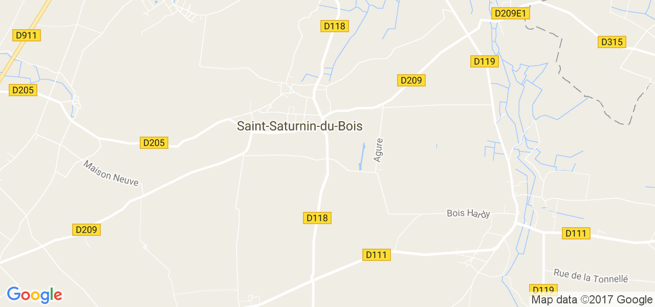 map de la ville de Saint-Saturnin-du-Bois