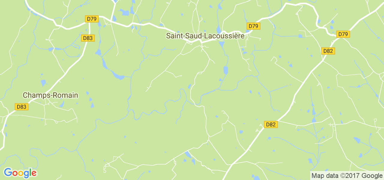 map de la ville de Saint-Saud-Lacoussière