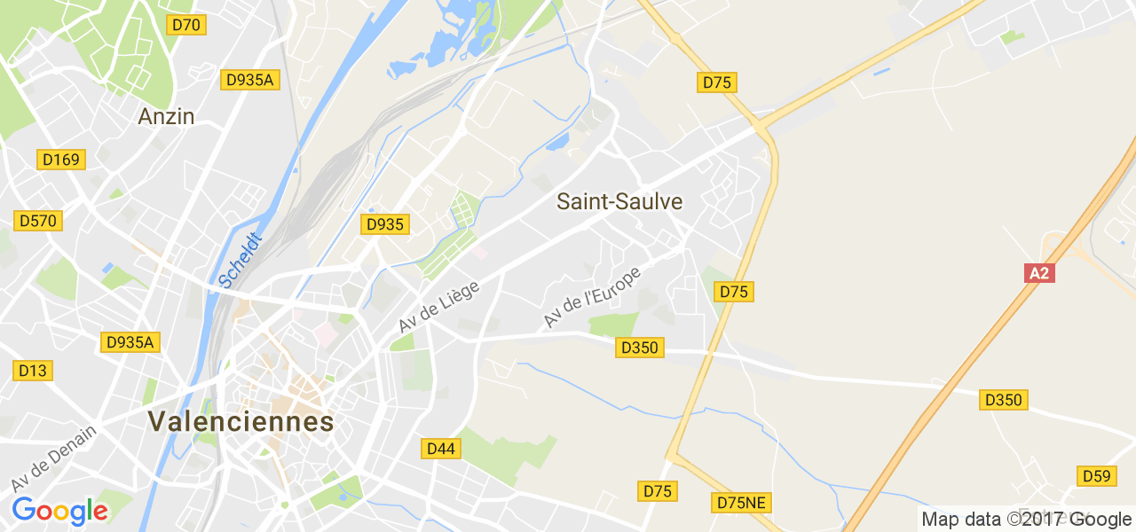 map de la ville de Saint-Saulve