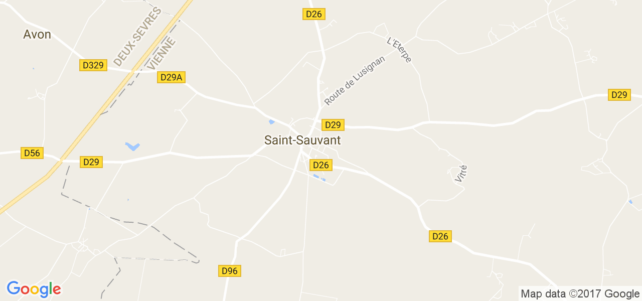 map de la ville de Saint-Sauvant