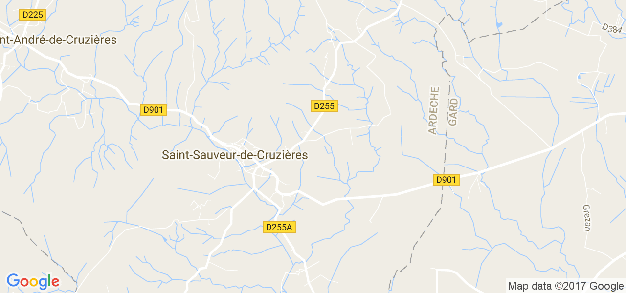 map de la ville de Saint-Sauveur-de-Cruzières