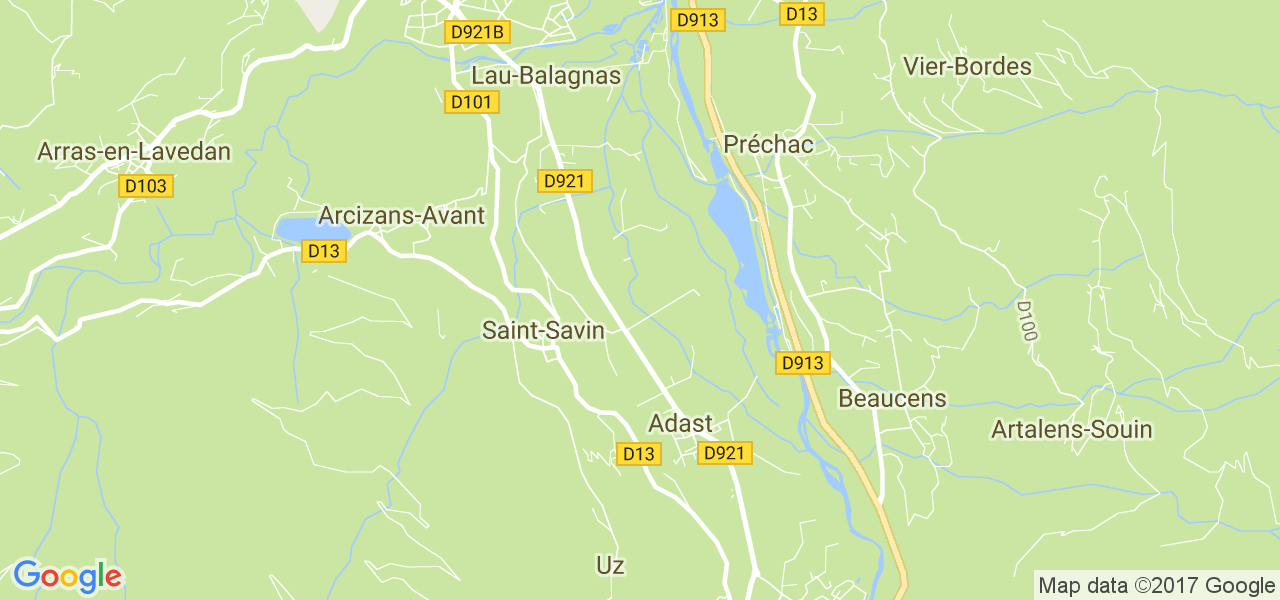 map de la ville de Saint-Savin